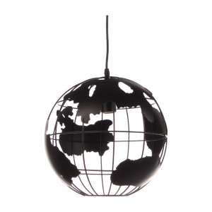 Φωτιστικό μεταλλικό μονόφωτο Ε27 Φ30Χ30 εκ. Vintage WORLD χρ. Μαύρο - KESKOR 5361/1