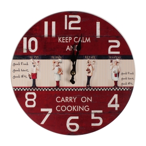 Ρολόι τοίχου ξύλινο Φ23 εκ. COOKING - KESKOR 23230-3