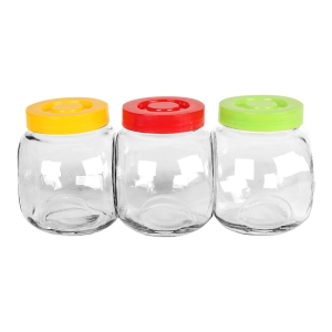 Βαζάκια αποθήκευσης γυάλινα τεμ. 3 460 ml 10Χ8Χ10,5 εκ. - KESKOR HF-3