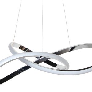Φωτιστικό κρεμαστό μοντέρνο Φ50 εκ. LED 49W 4000K χρώμιο - KESKOR C901/500 CH