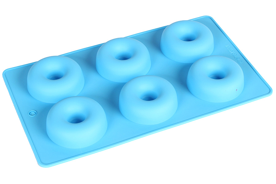 Φόρμα σιλικόνης Donuts 6 θέσεων 27,5Χ17,5 εκ. μπλε - KESKOR 65016-7
