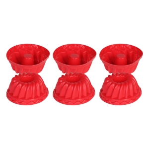 Φορμάκια σιλικόνης Muffin – Cupcake τεμ. 6 Φ7Χ3 εκ. Κόκκινο - KESKOR 65050-3