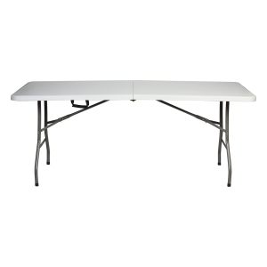 Τραπέζι μεταλλικό πτυσσόμενο βαλίτσα 180Χ74Χ73 εκ. με πλαστική επιφάνεια λευκό - KESKOR 49020