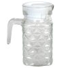 Κανάτα γυάλινη 550 ml 8Χ8Χ15,5 εκ. ανάγλυφη με πλαστικό καπάκι - KESKOR 61314
