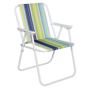 Καρέκλα παραλίας μεταλλική πτυσσόμενη ριγέ – KESKOR 04743-15