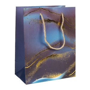 Τσάντα δώρου χάρτινη 18Χ10Χ23 εκ. μπλε χρυσό - KESKOR 04470-3
