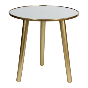 Τραπέζι σαλονιού ξύλινο Φ40Χ40 εκ. Χρυσό με καθρέπτη - KESKOR 76903