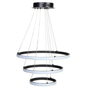 Φωτιστικό κρεμαστό Φ40-Φ30-Φ20 εκ. LED 57W 4000K μαύρο - GLOBOBOX 935-432-2