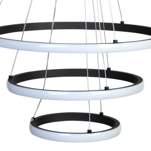 Φωτιστικό κρεμαστό Φ40-Φ30-Φ20 εκ. LED 57W 4000K μαύρο - GLOBOBOX 935-432-2