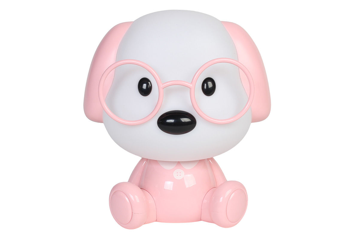 Πορτατίφ παιδικό πλαστικό Ε14 (ρεύμα) 17Χ14Χ18,5 εκ. Σκύλος ροζ - KESKOR 84316-2