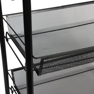 Τρόλεϊ - μανάβης μεταλλικός 44Χ27Χ65 εκ. μαύρος με 3 ράφια και ρόδες - KESKOR 60956