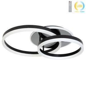 Φωτιστικό οροφής LED 54Χ40Χ12 εκ. 124W μαύρο με controller - KESKOR 868452
