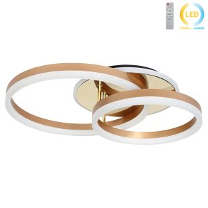 Φωτιστικό οροφής LED 54Χ40Χ12 εκ. 124W χρυσό καφέ με controller - KESKOR 868453