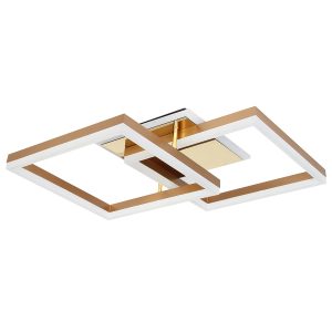 Φωτιστικό οροφής LED 74Χ48Χ13 εκ. 144W χρυσό καφέ με controller - KESKOR 868456