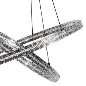 Φωτιστικό κρεμαστό LED Φ40-Φ60 εκ. 244W μαύρο με controller - KESKOR 868457