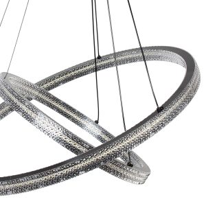 Φωτιστικό κρεμαστό LED Φ40-Φ60 εκ. 244W μαύρο με controller - KESKOR 868457