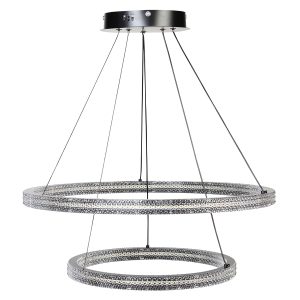 Φωτιστικό κρεμαστό LED Φ40-Φ60 εκ. 244W μαύρο με controller - KESKOR 868457