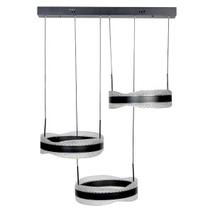 Φωτιστικό κρεμαστό ράγα LED 114W 60Χ28 εκ. μαύρο με ακρυλικό - KESKOR 826662
