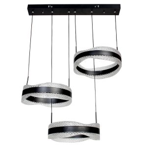 Φωτιστικό κρεμαστό ράγα LED 114W 60Χ28 εκ. μαύρο με ακρυλικό - KESKOR 826662