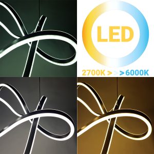 Φωτιστικό κρεμαστό LED 94W 79Χ25Χ22 εκ. μαύρο - KESKOR 826672