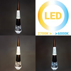 Φωτιστικό κρεμαστό μεταλλικό άνισο LED 21W Φ28 εκ. χρυσό με ακρυλικά - KESKOR 553006
