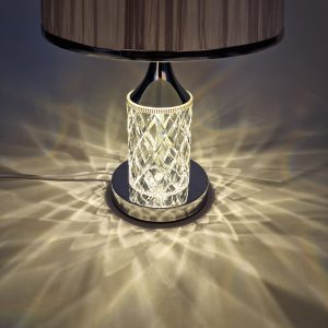 Πορτατίφ μεταλλικό Ε27 και LED Φ25Χ42 εκ. χρώμιο με καπέλο και ακρυλικό διακοσμητικό - KESKOR 805181