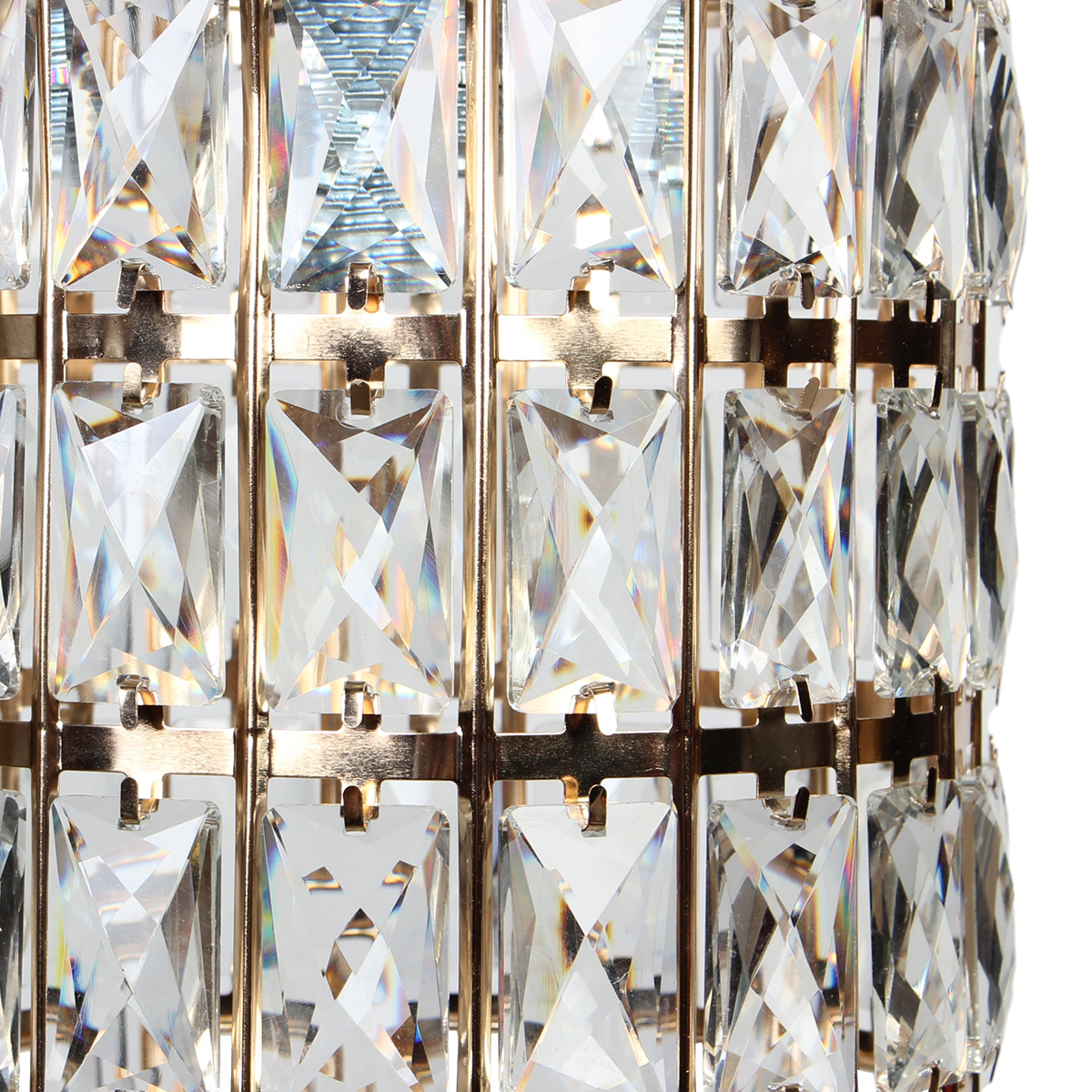Φωτιστικό μεταλλικό μονόφωτο Ε27 Φ20Χ20 εκ. χρυσό με κρύσταλλα - KESKOR 51764