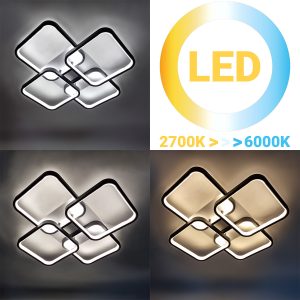 Φωτιστικό οροφής LED 120W 52Χ52Χ8 εκ. μαύρο με controller - KESKOR 602159