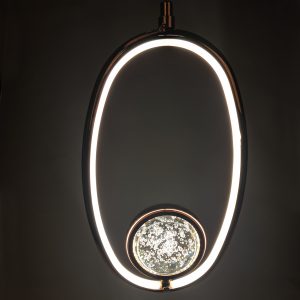Φωτιστικό κρεμαστό LED 40W 18Χ7Χ32 εκ. χρυσό με γυάλινη μπάλα - KESKOR 581488