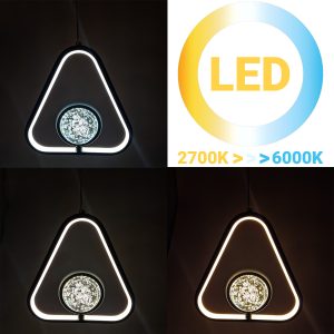 Φωτιστικό κρεμαστό LED 36W 23Χ23Χ7 εκ. μαύρο με γυάλινη μπάλα - KESKOR 581493