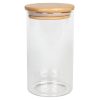 Βάζο αποθήκευσης γυάλινο Φ8,5Χ15,5 εκ. 700 ml με ξύλινο καπάκι - KESKOR 56822