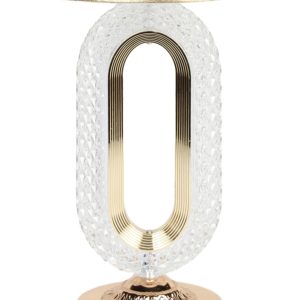 Πορτατίφ - Λάμπα μεταλλική Ε27 Φ28Χ51 εκ. χρυσή με φωτιζόμενο ακρυλικό LED και καπέλο - KESKOR 881327