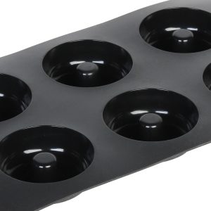 Φόρμα σιλικόνης Donuts 6 θέσεων 27Χ17Χ2 εκ. μαύρο - KESKOR 65016-11