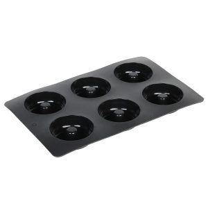 Φόρμα σιλικόνης Donuts 6 θέσεων 27Χ17Χ2 εκ. μαύρο - KESKOR 65016-11