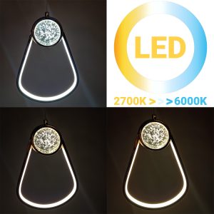 Φωτιστικό κρεμαστό LED 32W 20Χ7Χ30 εκ. χρυσό με γυάλινη μπάλα - GLOBOBOX 581490