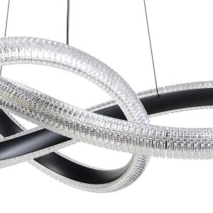 Φωτιστικό κρεμαστό μεταλλικό LED 48W Φ60Χ15 εκ. μαύρο με ακρυλικό - GLOBOBOX 175890