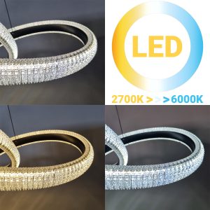 Φωτιστικό κρεμαστό μεταλλικό LED 80W Φ63-Χ43Χ23 εκ. μαύρο με ακρυλικό - GLOBOBOX 175895