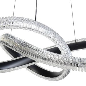 Φωτιστικό κρεμαστό μεταλλικό LED 48W Φ60Χ15 εκ. μαύρο με ακρυλικό - GLOBOBOX 175890