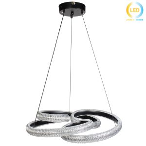 Φωτιστικό κρεμαστό μεταλλικό LED 60W Φ55Χ10 εκ. μαύρο με ακρυλικό - GLOBOBOX 175891