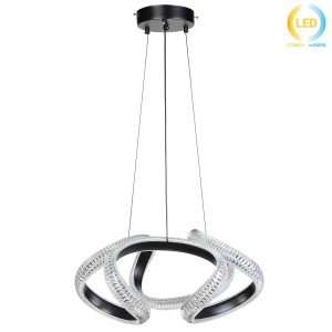Φωτιστικό κρεμαστό μεταλλικό LED 52W 48Χ45Χ24 εκ. μαύρο με ακρυλικό - GLOBOBOX 175893