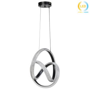 Φωτιστικό κρεμαστό μεταλλικό LED 50W 38Χ34Χ43 εκ. μαύρο με ακρυλικό - GLOBOBOX 175894