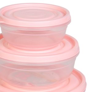 Δοχεία φαγητού πλαστικά τεμ. 3 ροζ - HP 07.16.0025