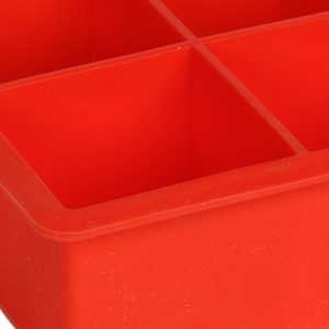Παγοθήκη σιλικόνης 4 θέσεων 11,5Χ11,5Χ5 εκ. κόκκινο - KESKOR 65066-4