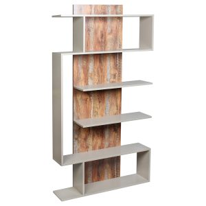 Βιβλιοθήκη - ραφιέρα MDF 90Χ21,5Χ172 εκ. γκρι καφέ - KESKOR 101-1770