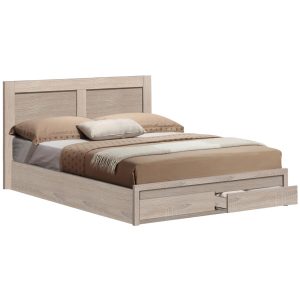 Κρεβάτι μελαμίνης υπέρδιπλο 160Χ200 εκ. με 2 συρτάρια Sonoma - HP 02.01.0110