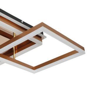 Φωτιστικό οροφής LED 90Χ70Χ14 εκ. 180W χρυσό καφέ με controller - KESKOR 868463