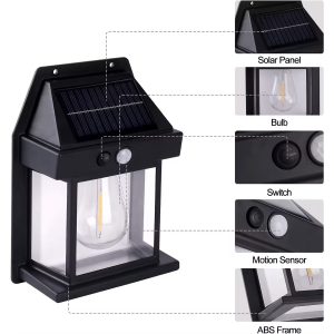 Ηλιακό φωτιστικό τοίχου LED 11,5Χ6Χ17 εκ. IP65 με 1 λάμπα, αισθητήρα κίνησης και φωτοκύτταρο - KESKOR 68349