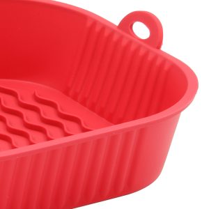 Φόρμα σιλικόνης 22Χ22Χ5 εκ. για φριτέζα αέρος Air Fryer Κόκκινη - KESKOR 65069-4