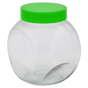 Βάζο αποθήκευσης γυάλινο 1700 ml 15Χ11Χ16 εκ. με πλαστικό καπάκι πράσινο - KESKOR 65061-2