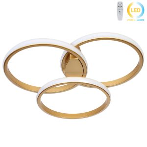 Φωτιστικό οροφής LED 24W 44Χ42Χ7,5 εκ. χρυσό με controller - GLOBOBOX 602172